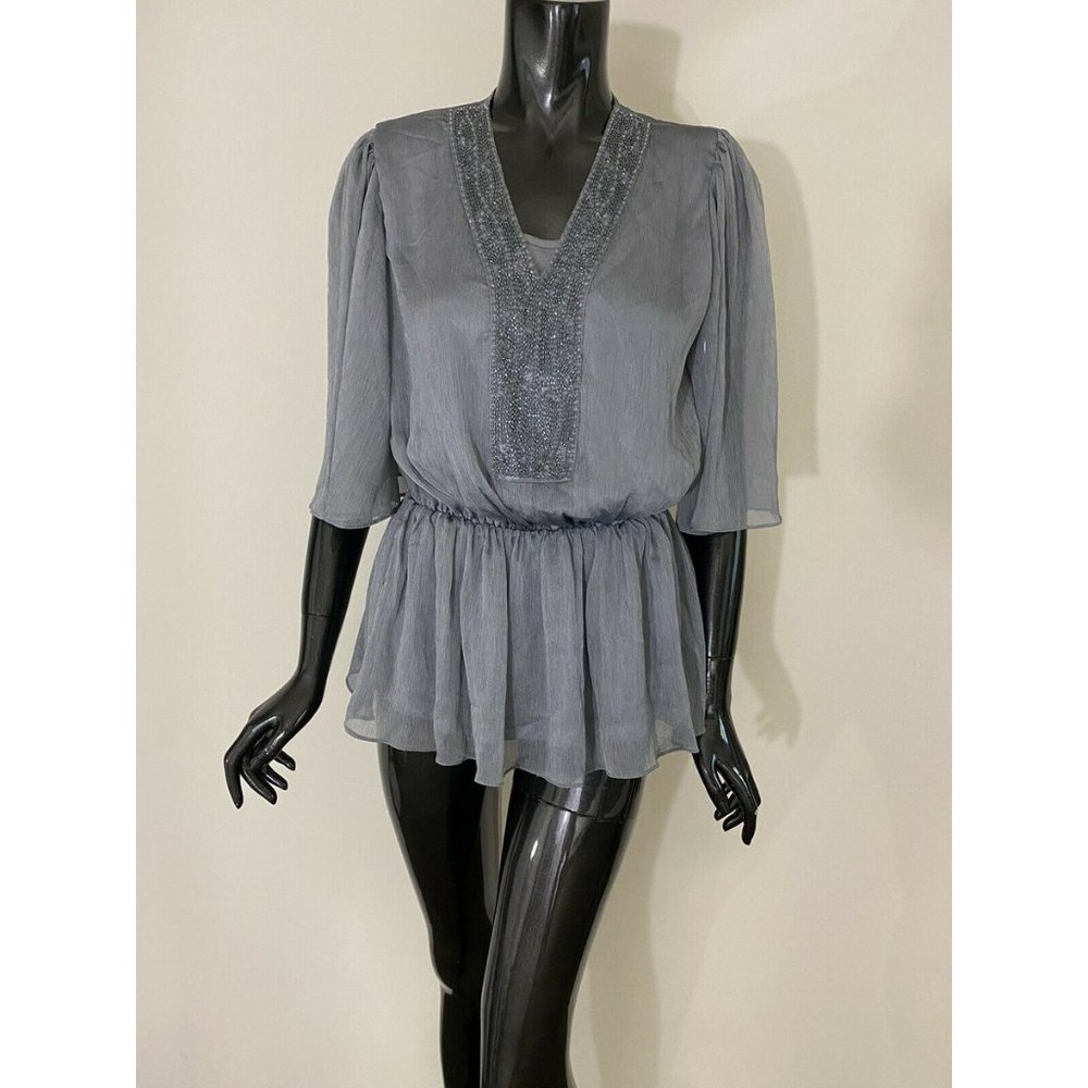 NWT American Glamour by Badgley Mischka Beaded Top Size XS